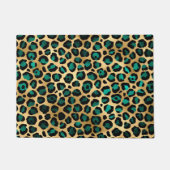 Teal and Gold Leopard Series Design 14 Fußmatte (Vorderseite)