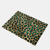 Teal and Gold Leopard Series Design 14 Fußmatte (Schrägansicht)