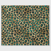 Teal and Gold Leopard Series Design 14 Geschenkpapier (Flach)