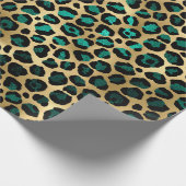 Teal and Gold Leopard Series Design 14 Geschenkpapier (Ecke)