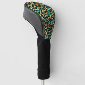 Teal and Gold Leopard Series Design 14 Golf Headcover (angewinkelt)
