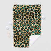 Teal and Gold Leopard Series Design 14 Golfhandtuch (Insitu)