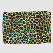 Teal and Gold Leopard Series Design 14 Golfhandtuch (Horizontal)