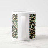 Teal and Gold Leopard Series Design 14 Jumbo-Tasse (Rückseite)