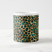 Teal and Gold Leopard Series Design 14 Jumbo-Tasse (Vorderseite)
