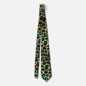 Teal and Gold Leopard Series Design 14 Krawatte (Rückseite)