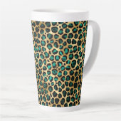 Teal and Gold Leopard Series Design 14 Milchtasse (Rechte Ecke)