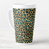 Teal and Gold Leopard Series Design 14 Milchtasse (Linke Ecke)