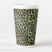 Teal and Gold Leopard Series Design 14 Milchtasse (Vorderseite)