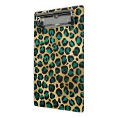 Teal and Gold Leopard Series Design 14 Mini Klemmbrett (Gewinkelt2)