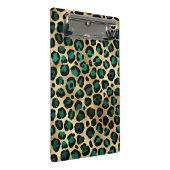 Teal and Gold Leopard Series Design 14 Mini Klemmbrett (Schrägansicht)