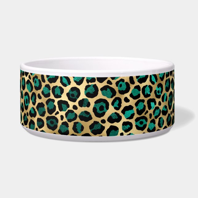 Teal and Gold Leopard Series Design 14 Napf (Vorderseite)