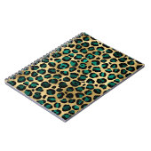 Teal and Gold Leopard Series Design 14 Notizblock (Linke Seite)