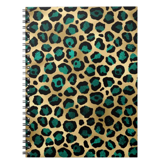 Teal and Gold Leopard Series Design 14 Notizblock (Vorderseite)