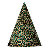 Teal and Gold Leopard Series Design 14 Partyhütchen (Rückseite)