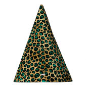 Teal and Gold Leopard Series Design 14 Partyhütchen (Rechts)