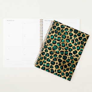 Teal and Gold Leopard Series Design 14 Planer