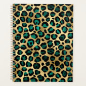 Teal and Gold Leopard Series Design 14 Planer (Vorderseite)