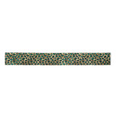 Teal and Gold Leopard Series Design 14 Satinband (Vorderseite)
