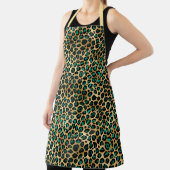Teal and Gold Leopard Series Design 14 Schürze (InSitu)