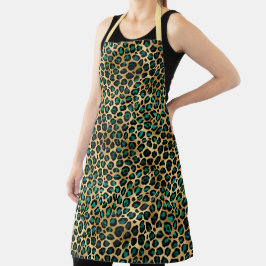 Teal and Gold Leopard Series Design 14 Schürze