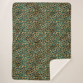 Teal and Gold Leopard Series Design 14 Sherpadecke (Vorderseite)