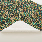 Teal and Gold Leopard Series Design 14 Sherpadecke (3/4)