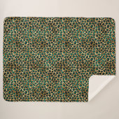 Teal and Gold Leopard Series Design 14 Sherpadecke (Vorderseite (Horizontal))