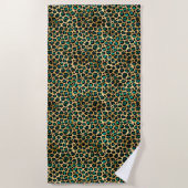 Teal and Gold Leopard Series Design 14 Strandtuch (Vorderseite)