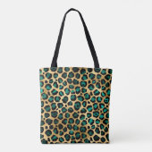 Teal and Gold Leopard Series Design 14 Tasche (Rückseite)