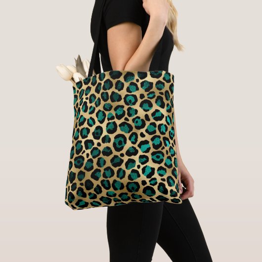 Teal and Gold Leopard Series Design 14 Tasche (Von Nahem)