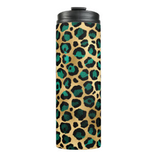 Teal and Gold Leopard Series Design 14 Thermosbecher