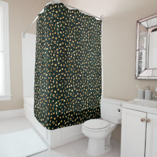 Teal and Gold Leopard Series Design 1 Duschvorhang