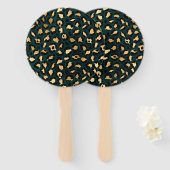 Teal and Gold Leopard Series Design 1 Fächer (Vorne und Hinten)