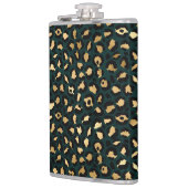 Teal and Gold Leopard Series Design 1 Flachmann (Links)