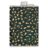 Teal and Gold Leopard Series Design 1 Flachmann (Rückseite)