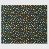 Teal and Gold Leopard Series Design 1 Geschenkpapier (Flach)