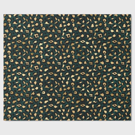 Teal and Gold Leopard Series Design 1 Geschenkpapier (Flach)