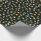 Teal and Gold Leopard Series Design 1 Geschenkpapier (Ecke)