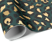 Teal and Gold Leopard Series Design 1 Geschenkpapier (Rolleneckpunkt)
