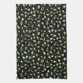 Teal and Gold Leopard Series Design 1 Geschirrtuch (Vertikal)