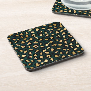 Teal and Gold Leopard Series Design 1 Getränkeuntersetzer