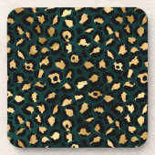 Teal and Gold Leopard Series Design 1 Getränkeuntersetzer (Vorderseite)