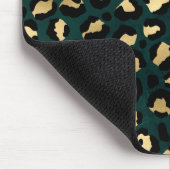 Teal and Gold Leopard Series Design 1 Mousepad (Ecke)