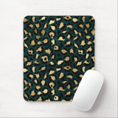 Teal and Gold Leopard Series Design 1 Mousepad (Mit Mouse)