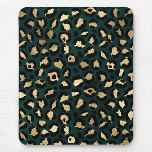 Teal and Gold Leopard Series Design 1 Mousepad (Vorne)