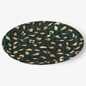Teal and Gold Leopard Series Design 1 Pappteller (Schrägansicht)