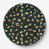 Teal and Gold Leopard Series Design 1 Pappteller (Vorderseite)