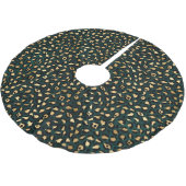 Teal and Gold Leopard Series Design 1 Polyester Weihnachtsbaumdecke (Schrägansicht)