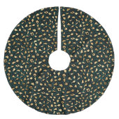 Teal and Gold Leopard Series Design 1 Polyester Weihnachtsbaumdecke (Vorderseite)